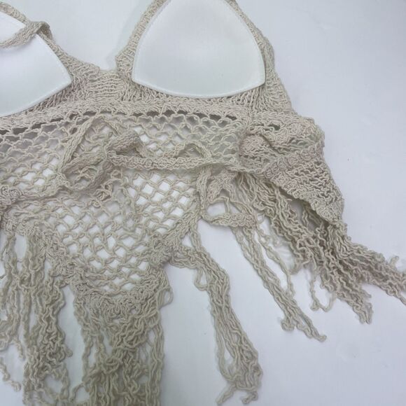 Beige Crochet Fringe Top - Picture 5 of 5